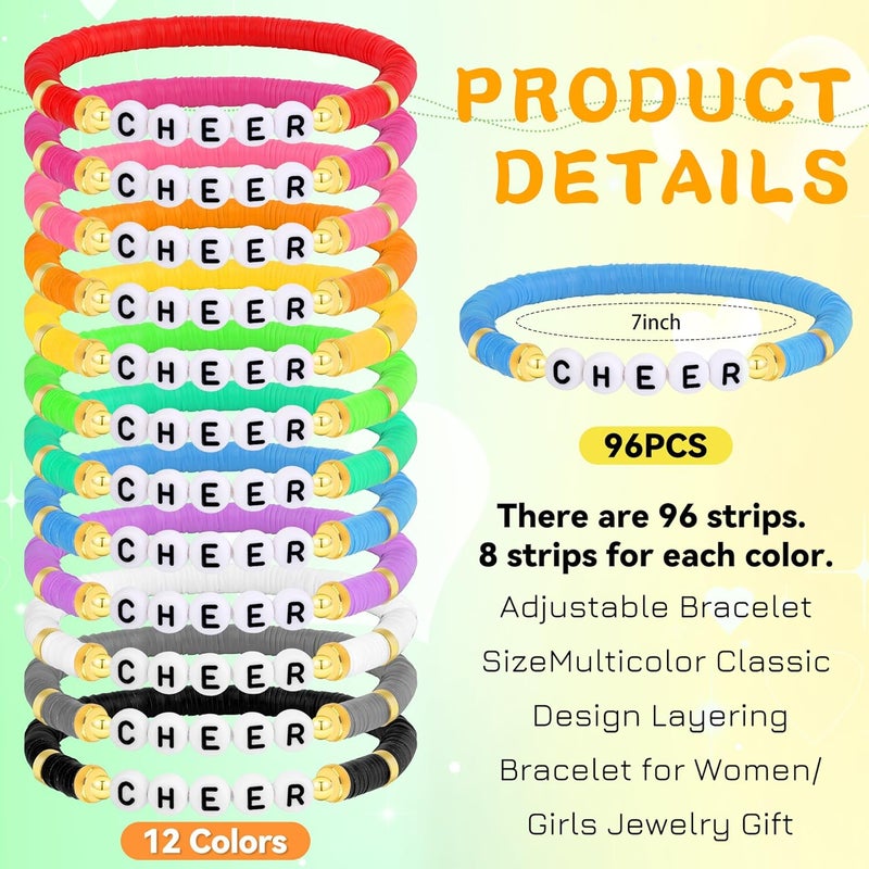 LUYI 32 Pcs Preppy Jewelry Bracelets for Women Clay Bead Colorful Surfer Heishi Bracelet Set Stackable Beaded Friendship Stretch Bracelets Boho Y2K Summer Beach Elastic Layering Bracelets - Image 2